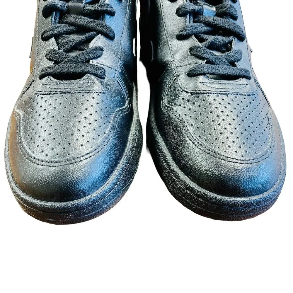 VEJA V-10 Black Leather Sneakers Shoes Lace Up Low Top Sz‎ US 10 UK 8 EU 41